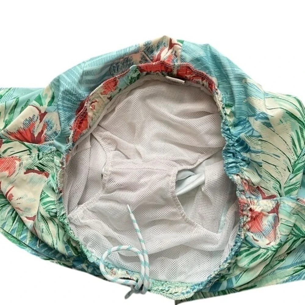 St. John's‎ Bay Men's Hawaiian Blue/green Floral Swim Trunk/Board Shorts Size M
